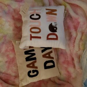 Set Of Cozy Game Day Football Throw Pillows